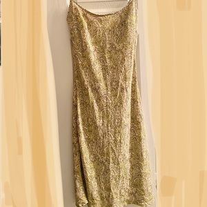 The Limited Silk dress 100% silk lining olive green Slip Dress